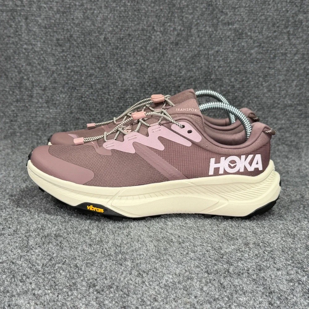 Hoka Transport Shoes Womens Mauve Rose Cordura Vibram Lifestyle Walking Sneakers - Picture 4 of 15